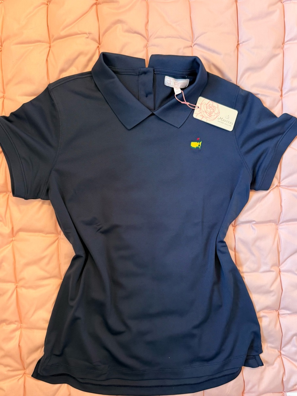 Masters Peter Millar Navy Short-Sleeve golf Polo size medium